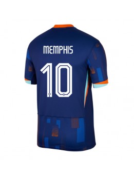 Nederländerna Memphis Depay #10 Replika Borta Kläder EM 2024 Kortärmad